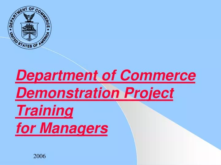 department of commerce demonstration project training for managers