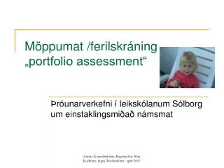 m ppumat ferilskr ning portfolio assessment