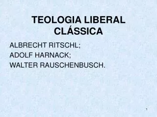 teologia liberal cl ssica