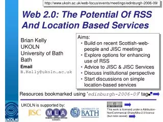 Web 2.0: The Potential Of RSS And Location Based Services