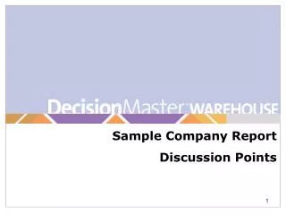 Sample Company Report Discussion Points