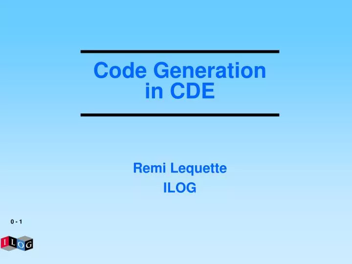 code generation in cde