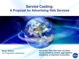 Service Casting: A Proposal for Advertising Web Services