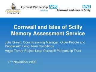 Cornwall and Isles of Scilly Memory Assessment Service