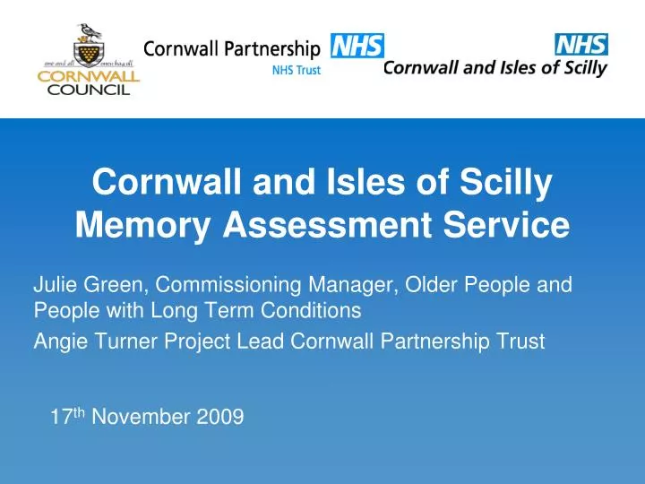 cornwall and isles of scilly memory assessment service