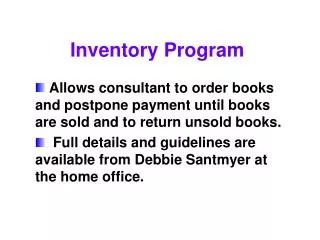 Inventory Program