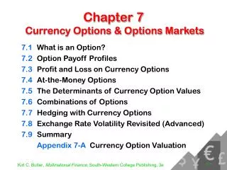 Chapter 7 Currency Options &amp; Options Markets