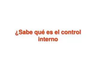 sabe qu es el control interno