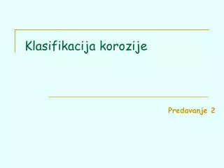 klasifikacija korozije