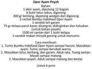 Opor Ayam Poyah