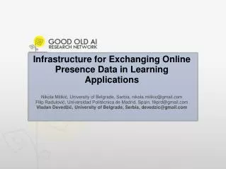 Infrastructure for Exchanging Online Presence Data in Learning Applications