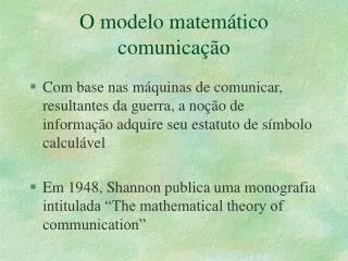 o modelo matem tico comunica o