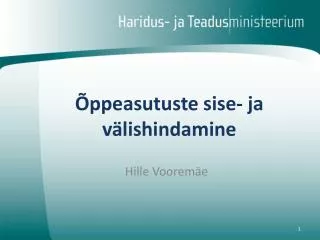 ppeasutuste sise ja v lishindamine
