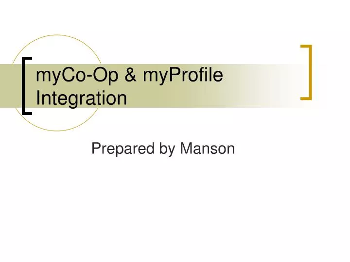 myco op myprofile integration
