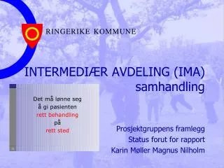 intermedi r avdeling ima samhandling