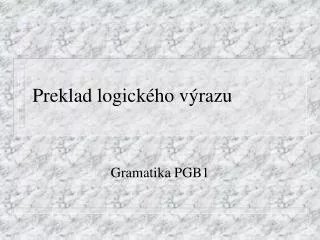 preklad logick ho v razu