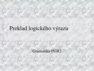 preklad logick ho v razu