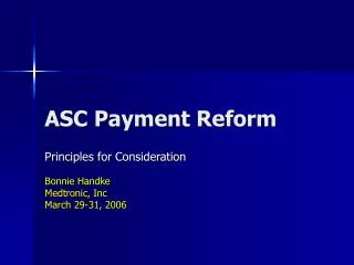 ASC Payment Reform