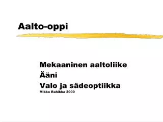 aalto oppi