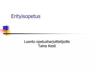 erityisopetus