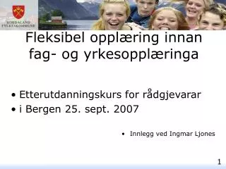 fleksibel oppl ring innan fag og yrkesoppl ringa