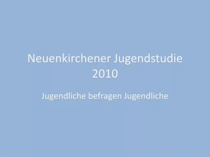 neuenkirchener jugendstudie 2010