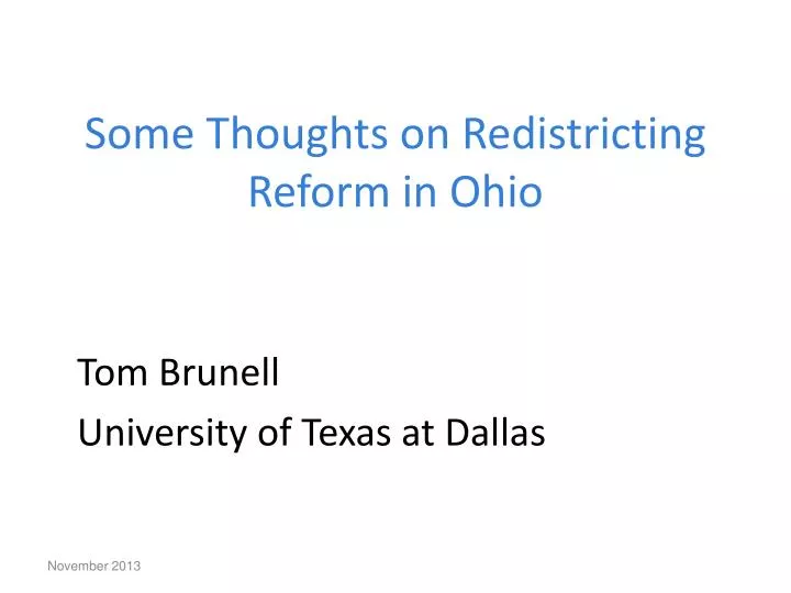 some thoughts on redistricting reform in ohio