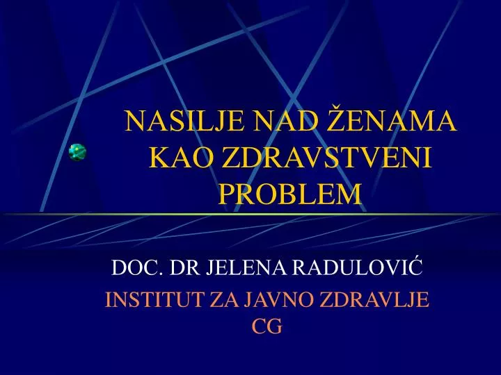 nasilje nad enama kao zdravstveni problem