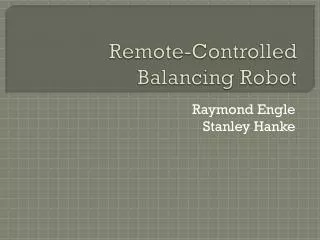 Remote-Controlled Balancing Robot