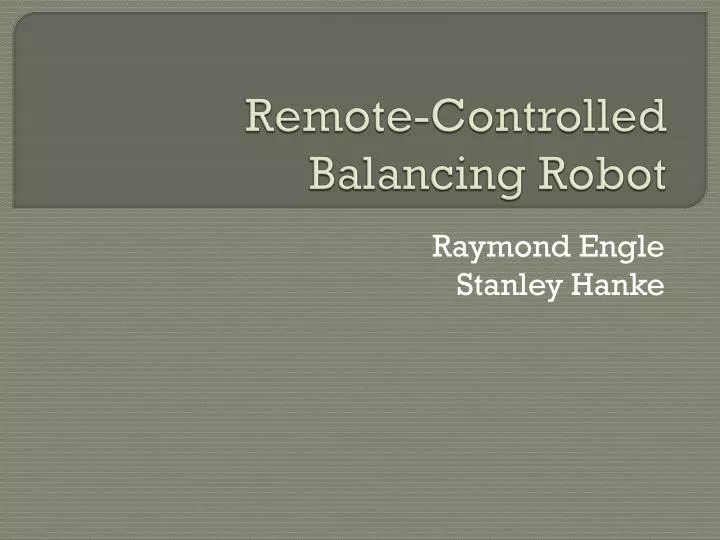 remote controlled balancing robot