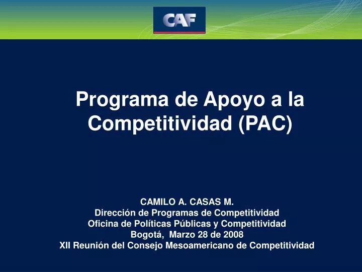 programa de apoyo a la competitividad pac