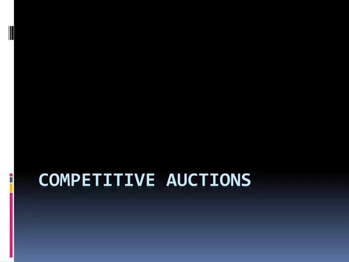 competitive auctions