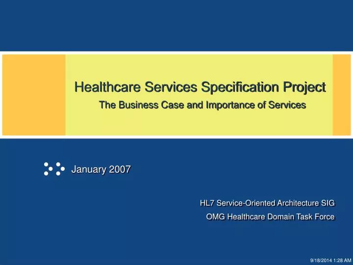 healthcare services specification project the business case and importance of services