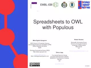 Spreadsheets to OWL with Populous