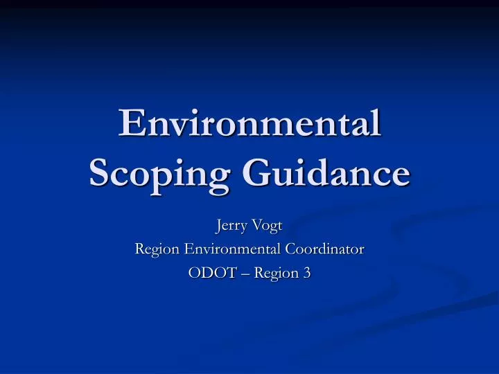 environmental scoping guidance