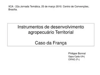 instrumentos de desenvolvimento agropecu rio territorial caso da fran a