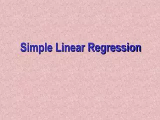 Simple Linear Regression