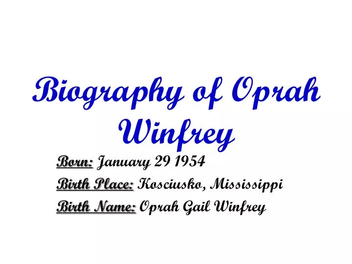 biography of oprah winfrey