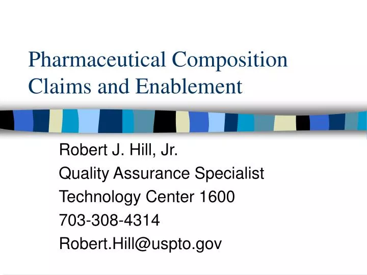 pharmaceutical composition claims and enablement
