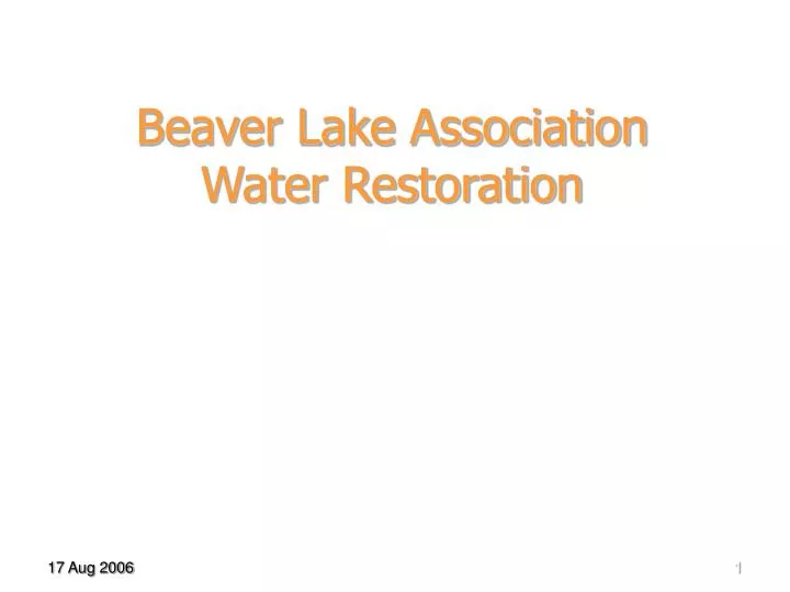 beaver lake association water restoration