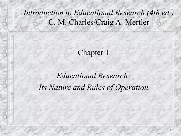 introduction to educational research 4th ed c m charles craig a mertler