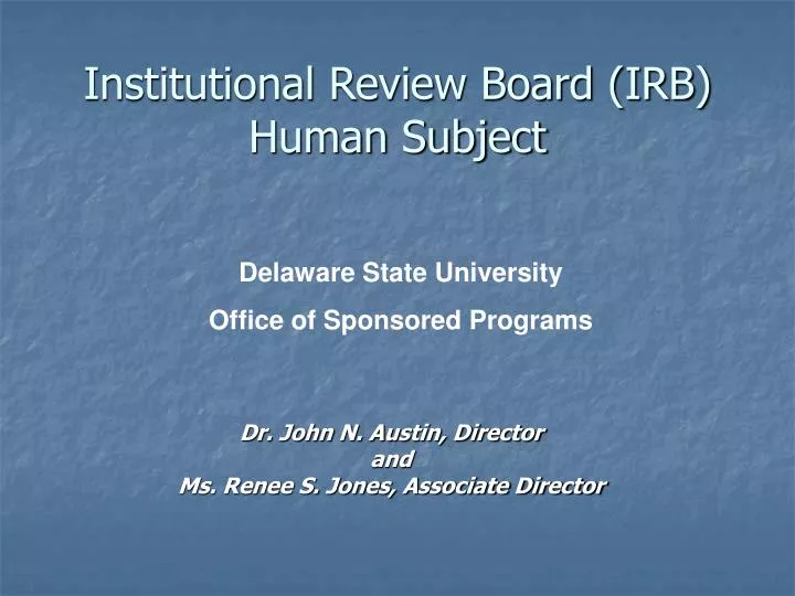 institutional review board irb human subject