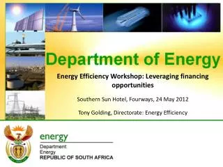 Energy Efficiency Workshop: Leveraging financing opportunities