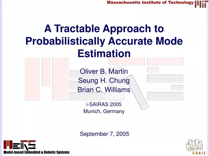 a tractable approach to probabilistically accurate mode estimation