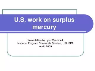 U.S. work on surplus mercury