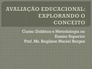 avalia o educacional explorando o conceito
