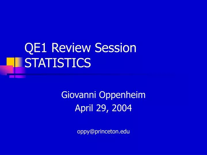 qe1 review session statistics