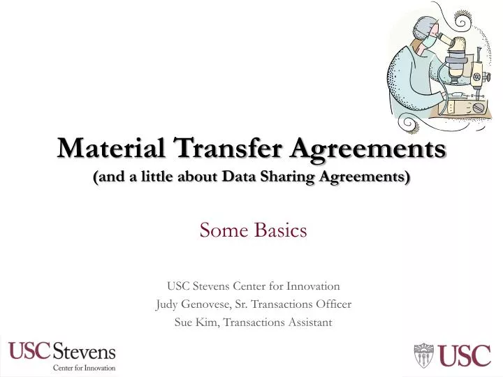 material transfer agreements and a little about data sharing agreements