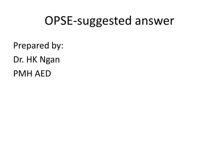 opse suggested answer