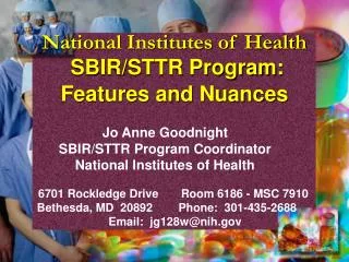 National Institutes of Health SBIR/STTR Program: Features and Nuances
